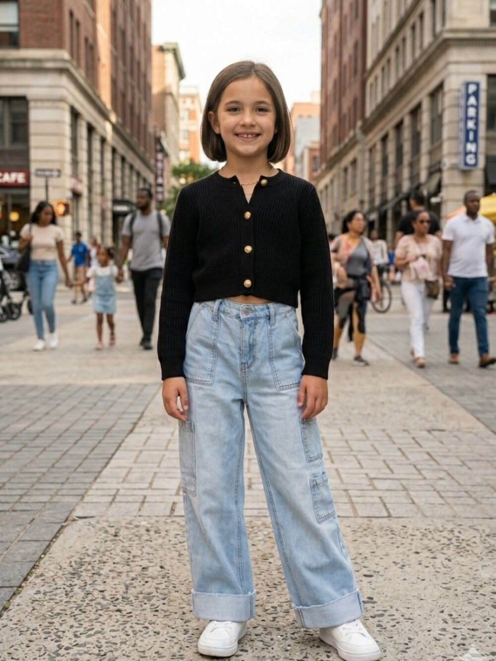 Bundle: 2-Piece Outfit Set Size 4-9 | Knit Cardigan & Cargo Jeans (EXCELLENT CON